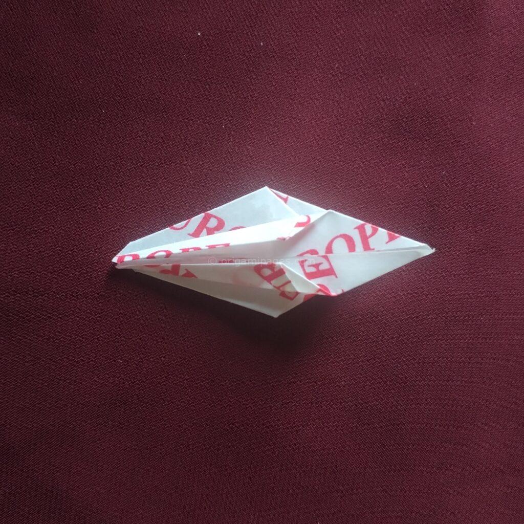 Gum Wrapper Origami Crane Step: 7-a