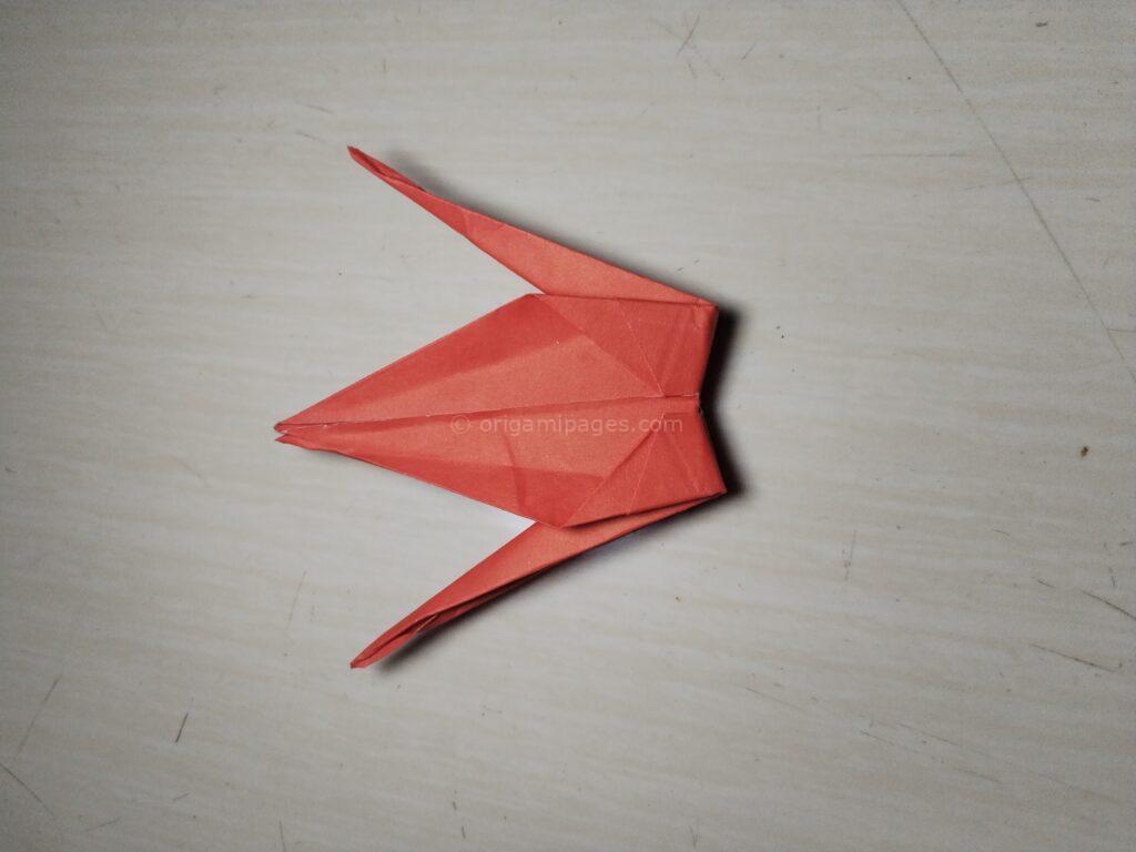 origami crane step 8 paper fold