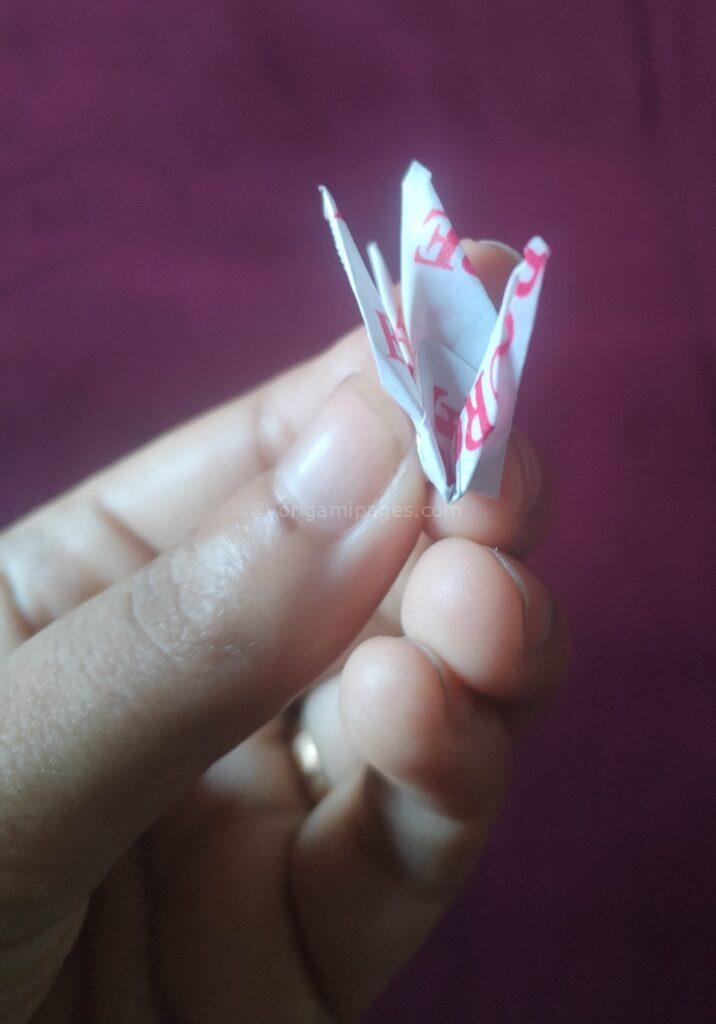 Gum Wrapper Origami Crane Step: 8-a