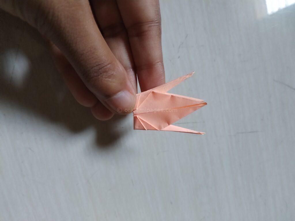 Sticky Note Origami Crane Step : 8-b