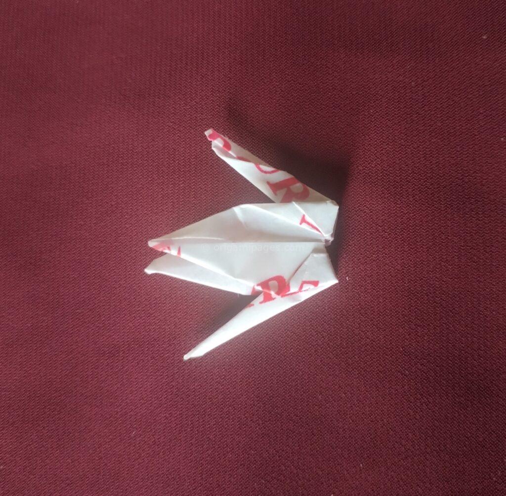 Gum Wrapper Origami Crane Step: 8-b