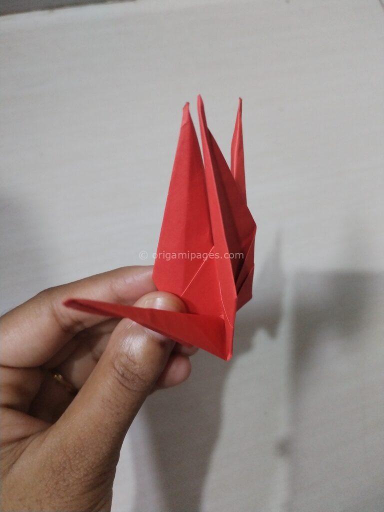origami crane step 8-1 paper fold