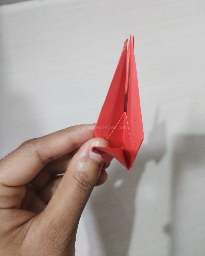 origami crane step 8-2 paper fold