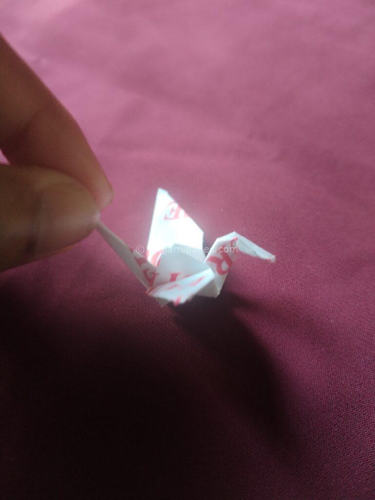 Gum Wrapper Origami Crane Step: 9