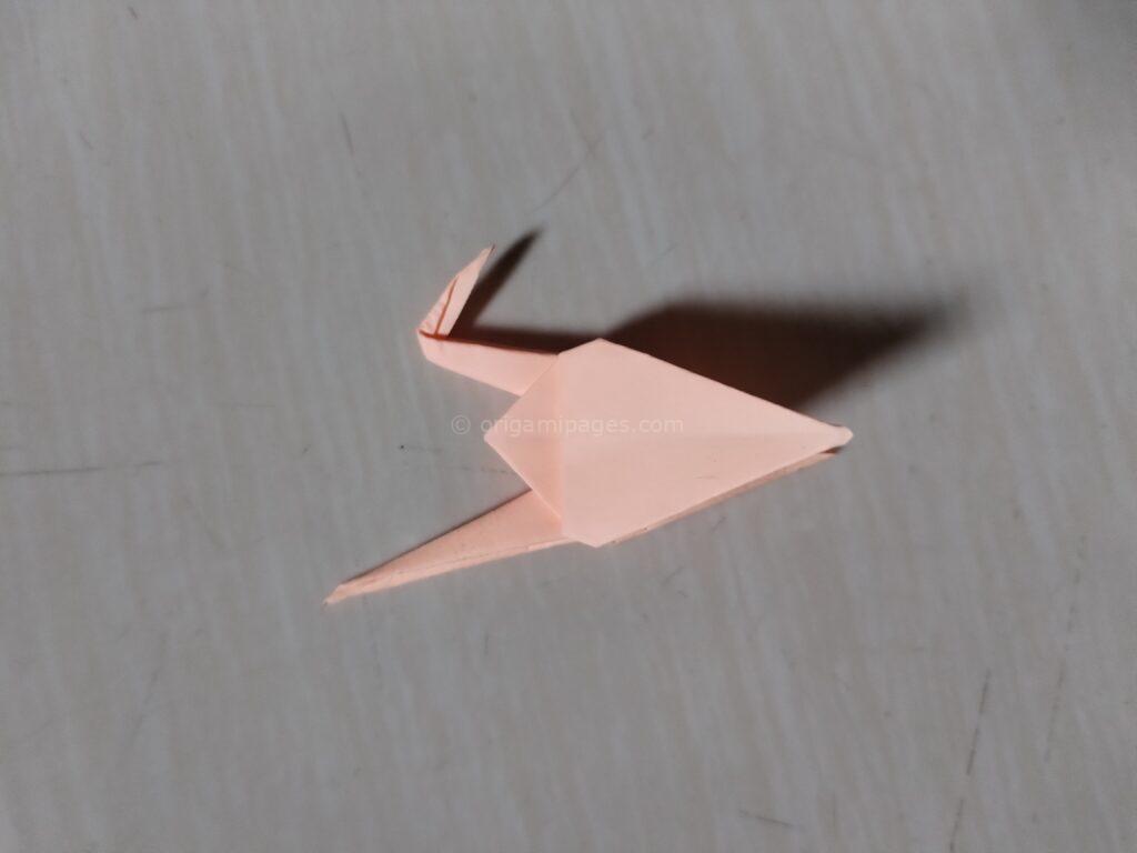 Sticky Note Origami Crane Step : 9