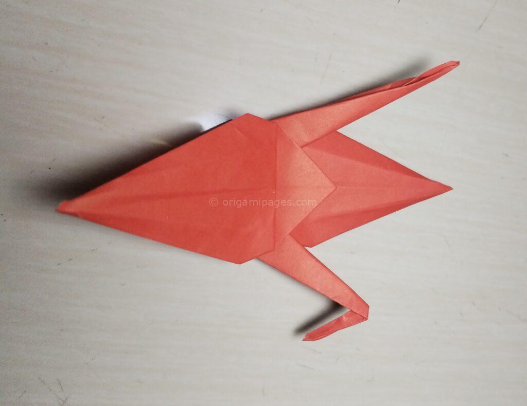 origami crane step 9 paper fold
