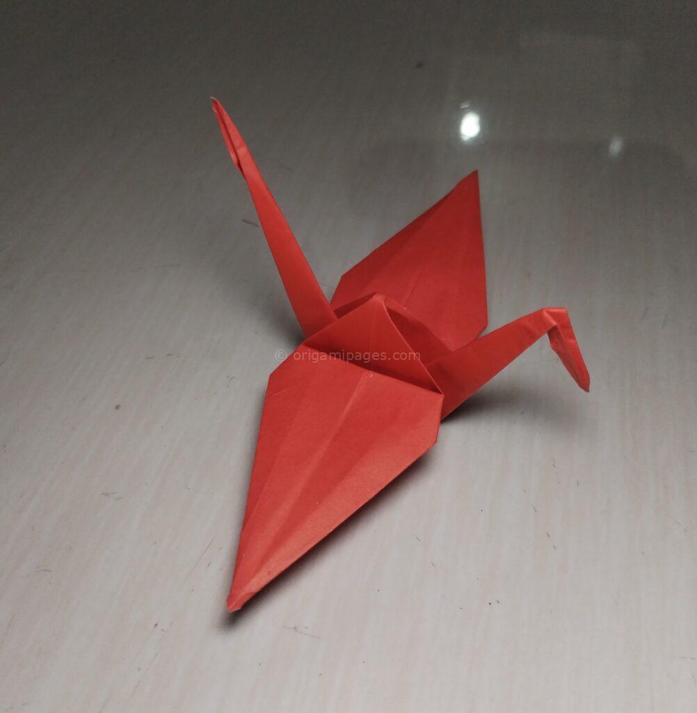 origami crane step 9-1 paper fold
